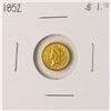 Image 1 : 1852 $1 Liberty Head Gold Dollar Coin