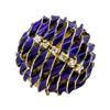 Image 2 : 18KT Yellow Gold 0.18 ctw Diamond and Blue Enamel Ring