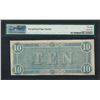 Image 2 : 1864 $10 Confederate States of America Note T-68 PMG Choice About Uncirculated 5