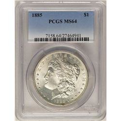 1885 $1 Morgan Silver Dollar Coin PCGS MS64