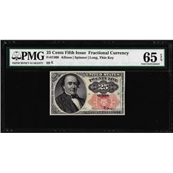 1874 25 Cents Fifth Issue Fractional Currency Note Fr.1309 PMG Gem Uncirculated