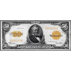 1922 $50 Gold Certificate Note