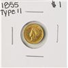 Image 1 : 1855 Type II $1 Indian Princess Head Gold Dollar Coin