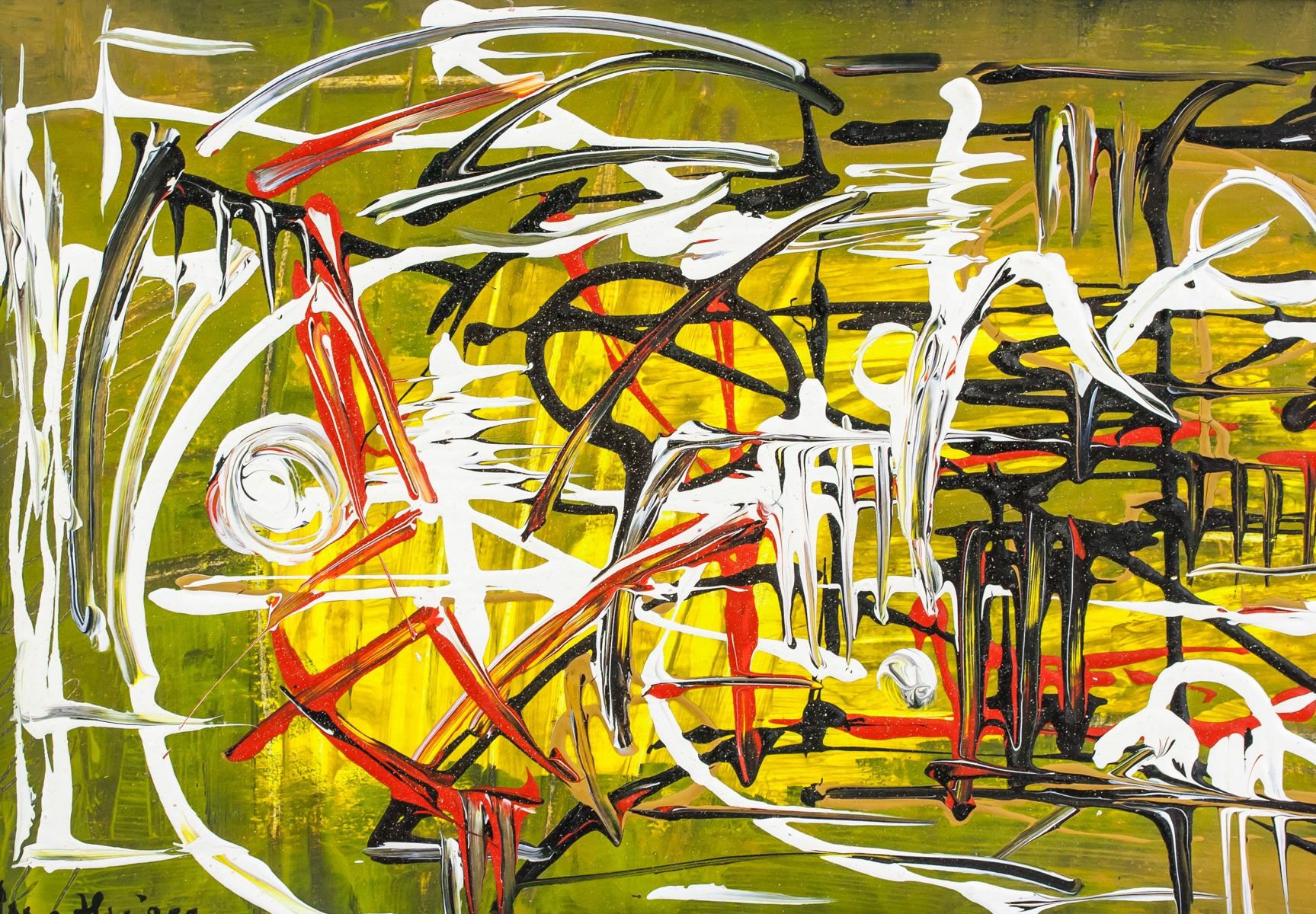 Georges Mathieu French Abstract Oil on Canvas