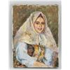 Image 2 : Oil on Canvas Portrait Russian Woman Signed Verso