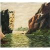 Image 4 : Oil on Board Landscape Sognefjord Signed Illegibly