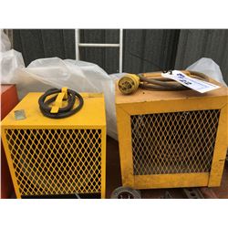 2 INDUSTRIAL SPACE HEATERS YELLOW 220 VOLT