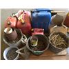 Image 1 : PALLET OF ASSORTED PAILS OF NAILS, SCREWS, WATER JUGS & JERRY CANS