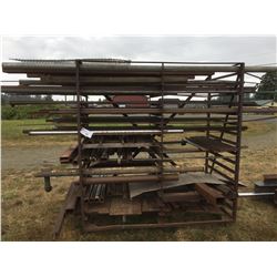 ROLLING MATERIAL RACK FILLED WITH ASSORTED STEEL