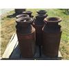 Image 2 : GROUP OF 6 ANTIQUE CREAM CANS