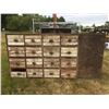 Image 1 : 16 DRAWER & 1 DOOR WOODEN SHOP CABINET