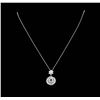 Image 2 : 14KT White Gold 0.97 ctw Sapphire and Diamond Pendant with Chain