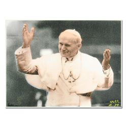 Ringo (Protege of Andy Warhol's Apprentice - Steve Kaufman), "The Pope" One-of-a-Kind Hand Pulled Si