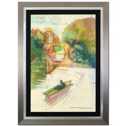 Alex Zwarenstein, "Bridge Across The Wye" Framed Original Oil Painting on Canvas (32" x 44"), Hand S