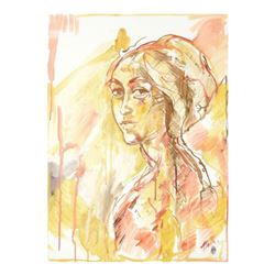 Marta Wiley, Original Mixed Media Painting on Canvas, Thumb Printed and Hand Signed with Certificate