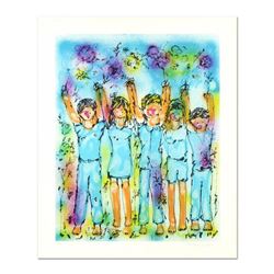 Yanni Posnakoff, "Children's Arms Up" Limited Edition Lithograph, Numbered and Hand Signed with Lett