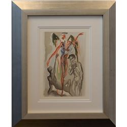 Salvador Dali- Original Color Woodcut on B.F.K. Rives Paper "Purgatory Canto 31"