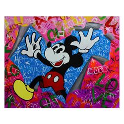 Nastya Rovenskaya- Original Oil on Canvas "Mickey In Town"