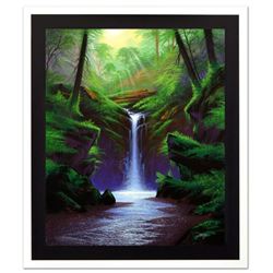 Jon Rattenbury, "Woodland Cascade" Limited Edition Giclee on Canvas, Numbered and Hand Signed by the