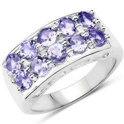 1.90 Carat Genuine Tanzanite .925 Sterling Silver Ring (size 8)