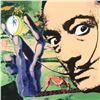 Image 2 : Steve Kaufman (1960-2010), "Dali" Hand Embellished Limited Edition Silkscreen on Canvas, Numbered 35