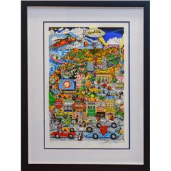 Charles Fazzino- 3D Construction Silkscreen Serigraph "Looneywood"