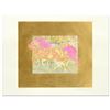Image 1 : Guillaume Azoulay, "Manage (Pink)" Hand Watercolored Limited Edition Etching with Hand Laid Gold Lea