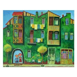 Mikheil Mikaberidze, Original Oil Painting on Canvas, Hand Signed Inverso with Certificate of Authen