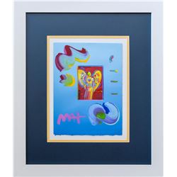 Peter Max- Original Mixed Media "Angel With Heart Ver. III #37"