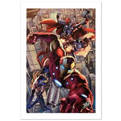 "Avengers #12.1" Limited Edition Giclee on Canvas by Bryan Hitch and Marvel Comics. Numbered and Han