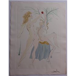 Salvador Dali- Original Engravings with color by pochoir "Adam and Eve"
