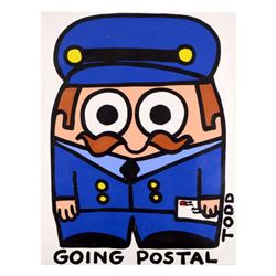 Todd Goldman - "Going Postal" Original Acrylic Painting on Canvas, Hand Signed with Certificate of A