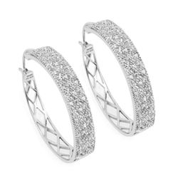 0.31 Carat Genuine White Diamond .925 Sterling Silver Earrings