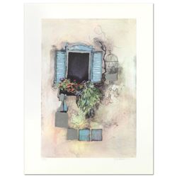 Rosina Wachtmeister, "Venetian Window" Limited Edition Lithograph with Silver Leaf, Numbered and Han