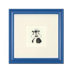 "Pepe Le Pew" Framed Limited Edition Etching with Hand-Tinted Color and Numbered.