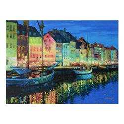 Howard Behrens (1933-2014), "As Night Falls - Copenhagen" Limited Edition on Canvas, Numbered and Si