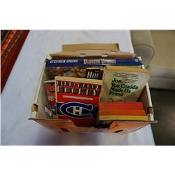 BOX OF SPORTS BOOKS, STANLEY CUP STORY, FACE OFF 75-76, ETC