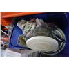 Image 2 : TOTE OF PASTA MACHINE, PLATE SET, AND MIXING BOWL