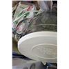 Image 3 : TOTE OF PASTA MACHINE, PLATE SET, AND MIXING BOWL