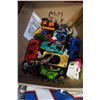 Image 2 : LOT OF HOTWHEELS CARS, TOY CARS, HOTWHEELS SLOT CAR TRACK, AND SHIRT
