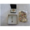 Image 1 : NECKLACE MARKED 925, BONE NECKLACE LACE AND CAMEO