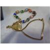 Image 2 : LOT OF HEART PENDANTS, LOCKET W/ CHAIN, OTHER LADIES NECKLACES, AND CLUTCH W/ PINS AND BROACHES