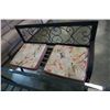 Image 2 : METAL GLASS TOP DINING TABLE, 2 CHAIRS, AND BENCH