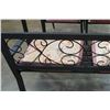 Image 8 : METAL GLASS TOP DINING TABLE, 2 CHAIRS, AND BENCH