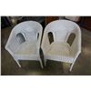 Image 1 : PAIR OF WHITE WICKER PATIO CHAIRS
