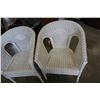 Image 2 : PAIR OF WHITE WICKER PATIO CHAIRS