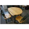 Image 2 : MAPLE AND GREEN DROP LEAF DINING TABLE W/ 4 CHAIRS