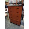Image 1 : 8 DRAWER BLACK AND MAPLE HIGHBOY DRESSER