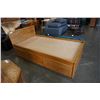 Image 1 : SINGLE SIZE OAK CAPTAINS BEDFRAME W/ DRAWERS