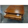 Image 2 : 1 DRAWER OAK METAL BASE END TABLE